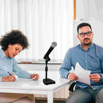 Retractable Desktop Microphone Stand - Adjustable Desk Mic Holder Clip for Live Streaming, Recording & Broadcasting