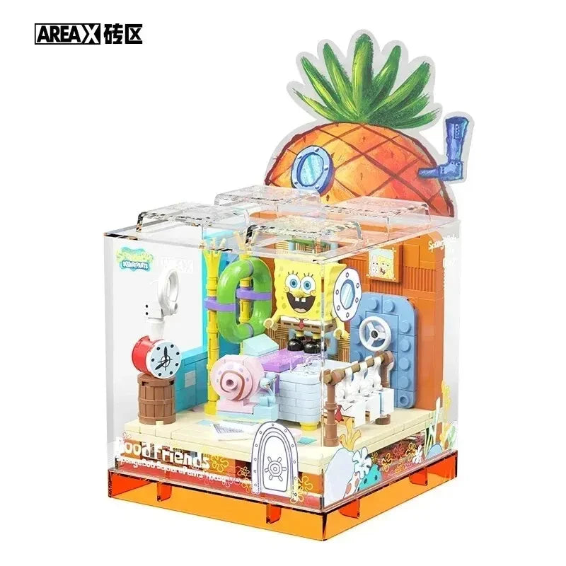 Spongebob Building Blocks Set — Patrick Star, Krusty Krab & Squidward Tentacles Desktop Model Toy for Kids & Gifts