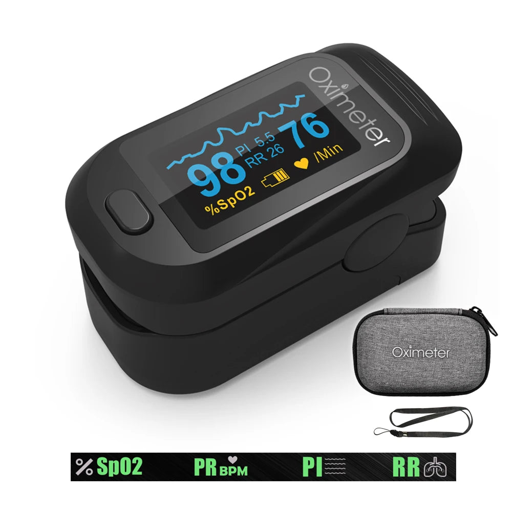 Portable Professional Finger Pulse Oximeter – Digital OLED Blood Oxygen, Heart Rate Health Monitor Tool