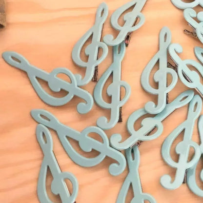 Y2K Music Symbol Hair Clip - Vintage Cute Cyan Hairpin Fashion Accessory for Trendy Hairstyles
