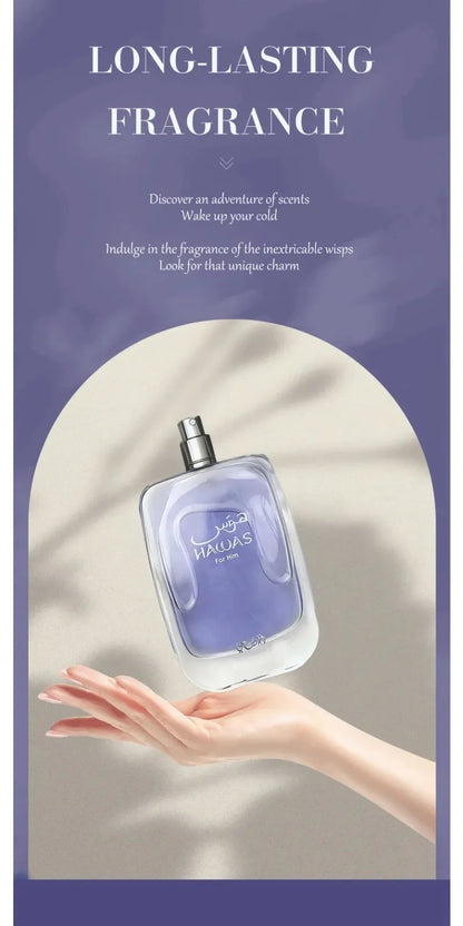 Original Hawas Men EDP Spray 100ml – Long-Lasting Premium Arabian Fragrance, Luxurious & Masculine Parfum for Daily Elegance