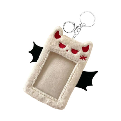 Kawaii Devil Plush Card Holder - Cute Visible ID, Bank, Credit & Bus Card Sleeve