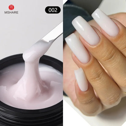 MSHARE 50ml Builder Nail Gel - HEMA & TPO Free Self-Leveling UV LED Gel for Nail Extensions and Sculpting