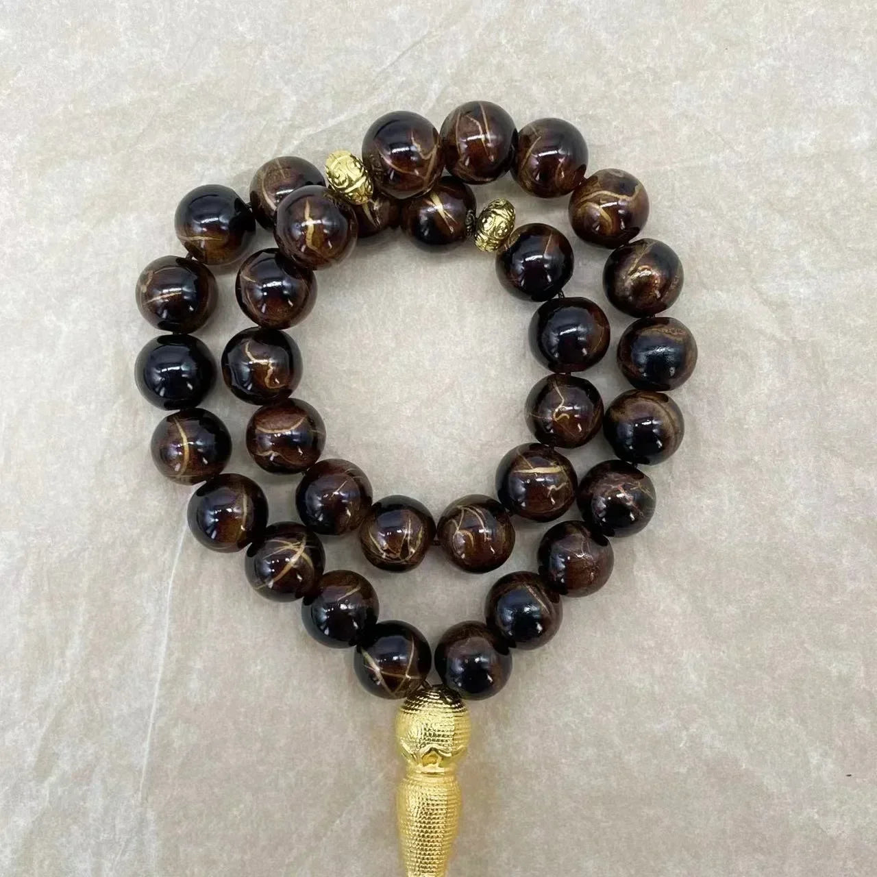 10mm 33pcs Glass Tassel Islamic Rosary Bracelet – Turkish Muslim Tasbih Prayer Beads Jewelry for Women Allah Mohammed Spiritual Gift