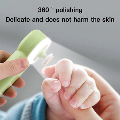 Rechargeable Luminous Newborn Electric Nail Clipper Set: Baby Anti-Clamping Scissors & Nail Grinder
