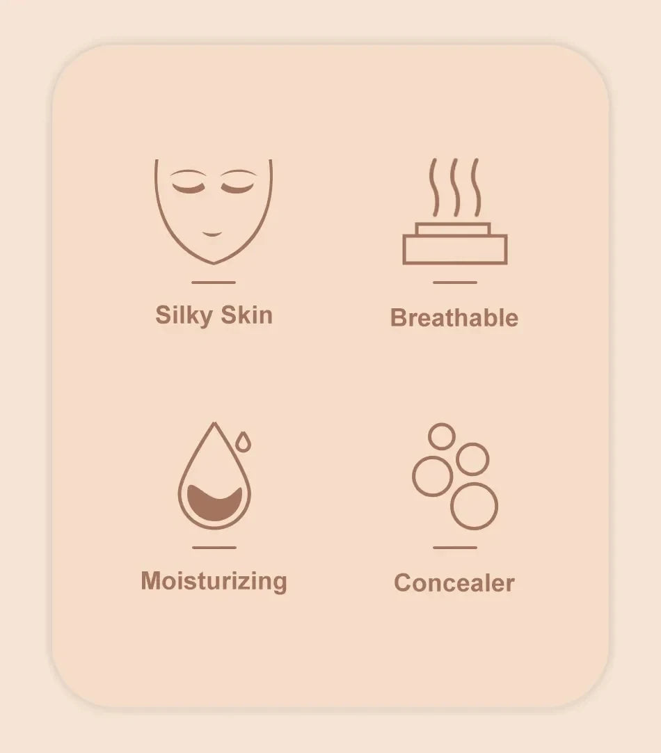 Mushroom Head Air Cushion CC Cream – Natural Moisturizing Foundation, Whitening Concealer & Oil-Control BB Makeup
