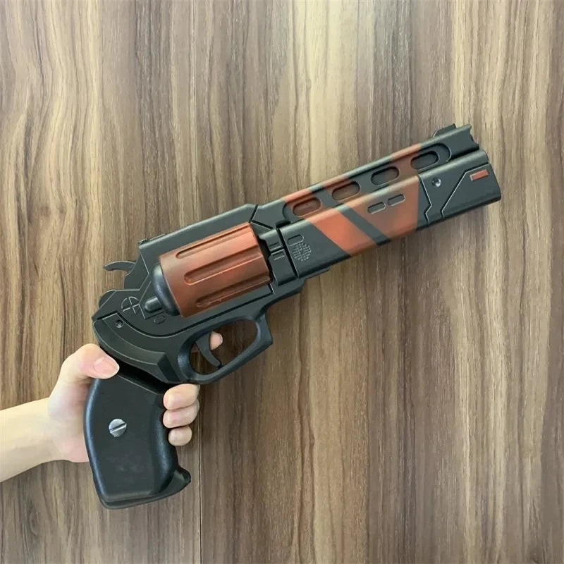 OW Gun Cosplay Meiling Zhou Frost Shock Prop – PU Rubber Weapon Model, Safe Halloween Costume Accessory