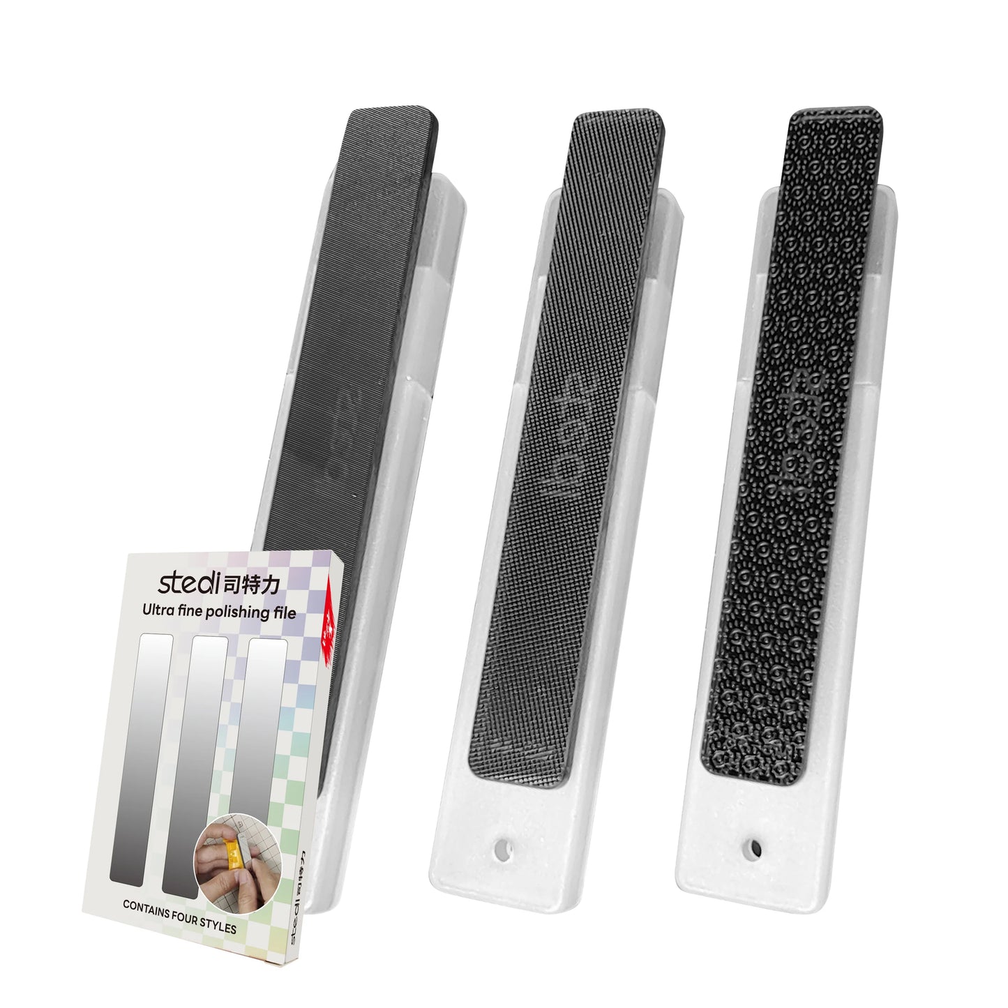 Stedi Hobby Model Polishing Tools – 3 PCS Precision Glass Files, 320/400/6000 Grit for Model Crafting