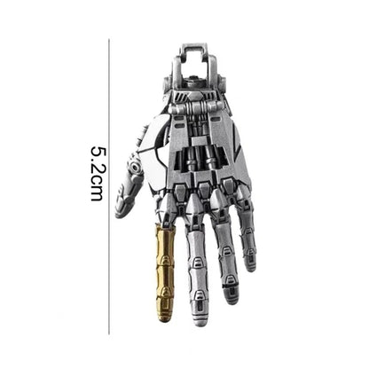 5cm Robot Hand Pendant – Mechanical Bionic Collectible with Movable Finger Joints, Chain Charm Display Ornament & Gift