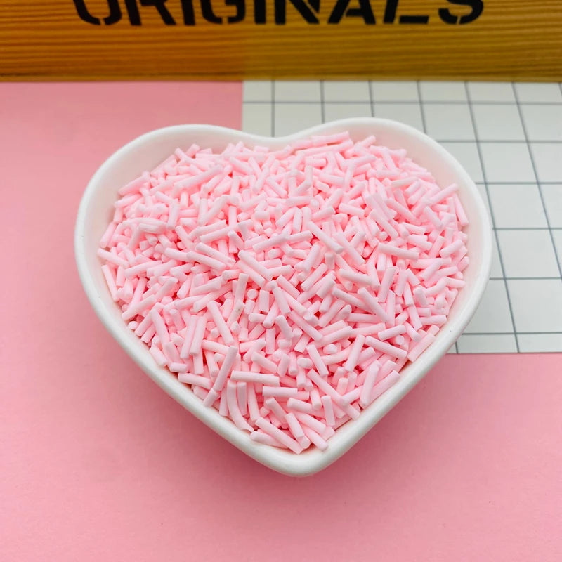 100g Colorful Long Clay Sprinkles – 5-6mm DIY Craft Decorations for Phone Deco & Creative Projects