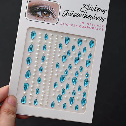5D Face Diamond Gem Stickers - Colorful Rhinestone Body Makeup Tattoo for Festival, Nail Art & DIY Bling Style