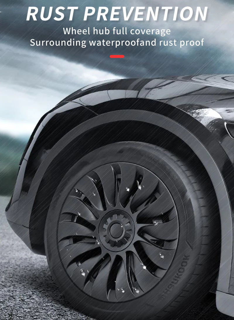 4PCS HubCap Performance Rim Covers – Replacement Wheel Caps for Tesla Model Y 19-Inch (2018-2024)