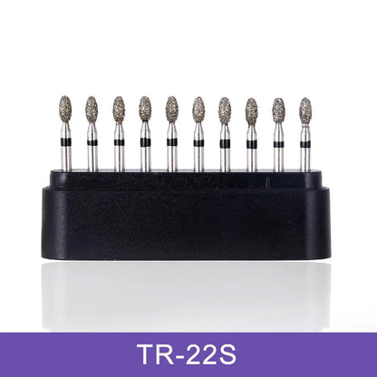 AZDENT Dental Diamond Burs Kit – Multiple Models with Black Storage Box for High-Speed Handpiece