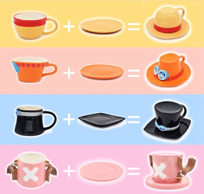 Anime Cosplay Ceramic Mug – Luffy, Ace & Sabo Three Brothers Hat-Shaped Coffee Cup for Parties