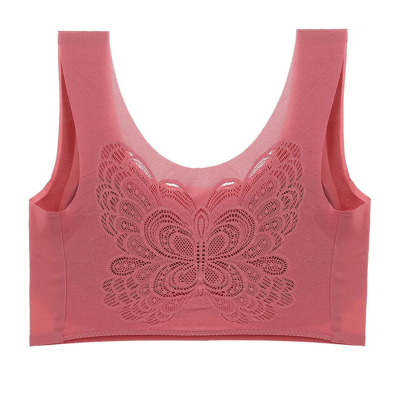 Plus Size Butterfly Back Push Up Bra – Seamless Women’s Bralette Lingerie, Comfortable Supportive Underwear with Beauty Back Design