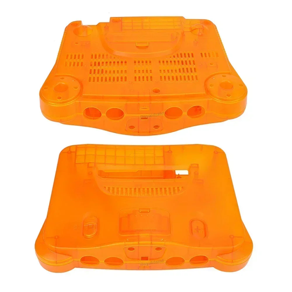 2-Pack Transparent Orange & Purple N64 Replacement Housing Shell – Translucent Case for Nintendo N64 Console