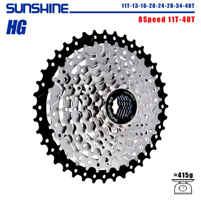 SUNSHINE Bicycle Cassette 8-12 Speed Freewheel - 32T to 52T Sprocket for Shimano/SRAM HG Flywheel