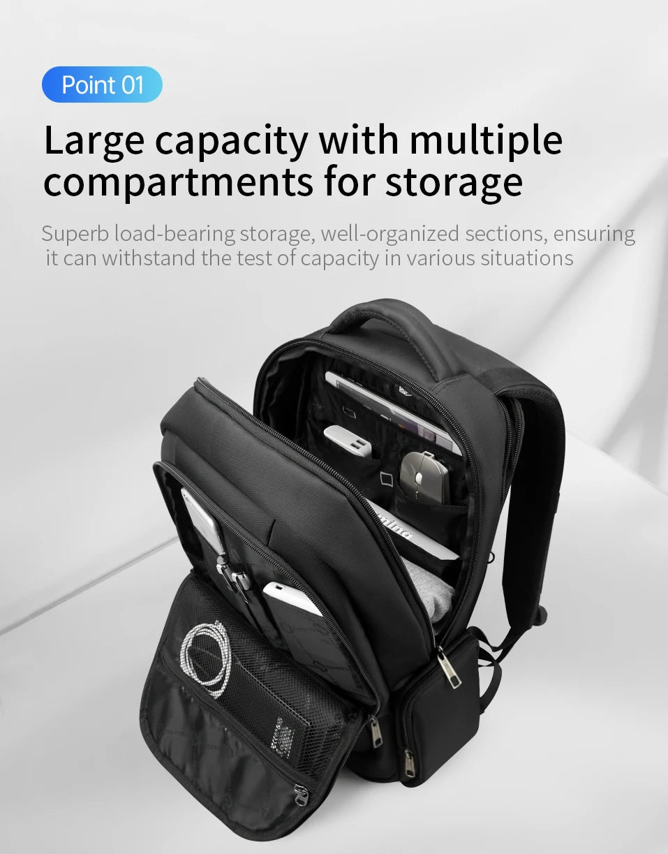 Lifetime Warranty Men’s Laptop Backpack – Anti-Theft Travel & School Bag for 14-17.3 Inch Laptops, Male Knapsack