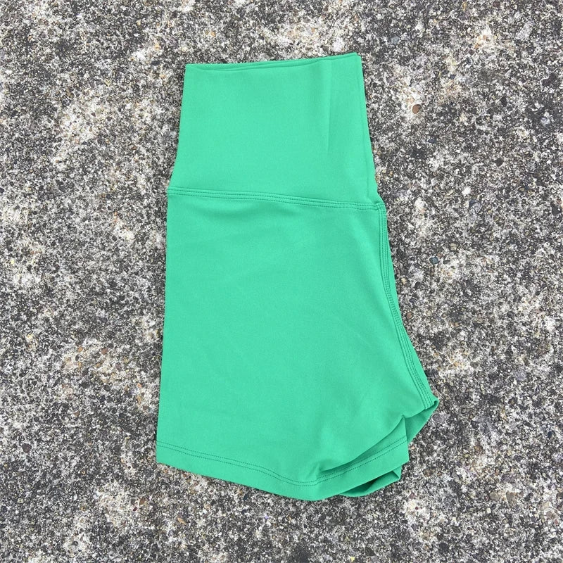 Women’s High Waist Fitness Shorts – Sexy Solid Color Yoga & Cycling Athletic Shorts Squat Proof Workout Training Activewear