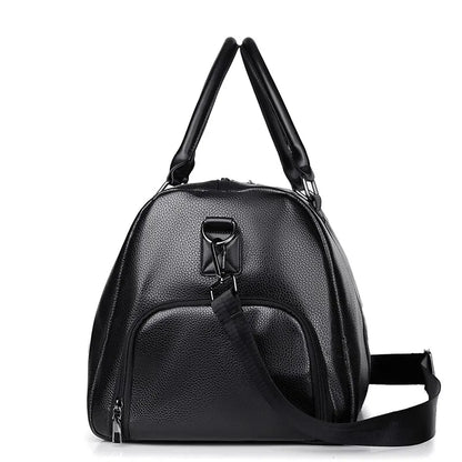 Retro Short Trip Bag – Large Capacity Sports, Motorcycle, and Training PU Waterproof Leisure Fitness Bag