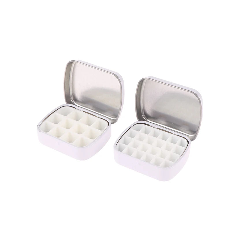 Portable Empty Watercolor Tin Box – 12/24 Grid Mini Paint Palette for Travel Painting & Art Supplies