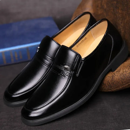 Leather Men's Formal Shoes – Luxury Dress Loafers, Breathable Slip-On Moccasins & Black Driving Shoes (Plus Size 38-44)