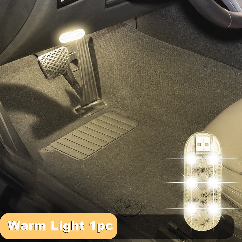 LED Car Mini Touch Light - USB Rechargeable Portable Roof Ceiling Reading & Ambient Lamp for Auto Interior Decoration