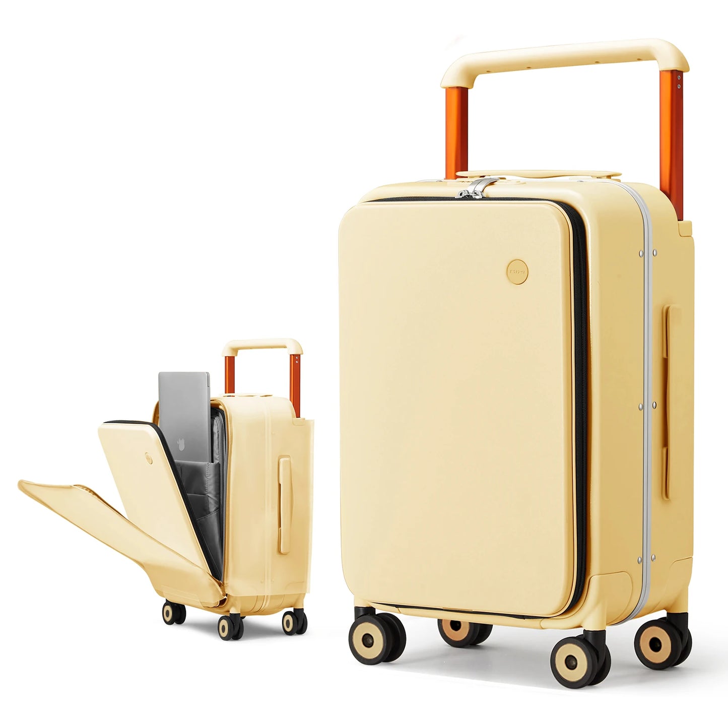 Mixi 20" Wide Handle Carry-On Suitcase – Men & Women Travel Trolley Luggage with PC Aluminum Frame M9275