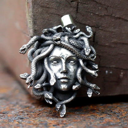 316L Stainless Steel Men’s Medusa Pendant Necklace — Vintage Snake Design Jewelry Accessory, Party Gift with Free Shipping