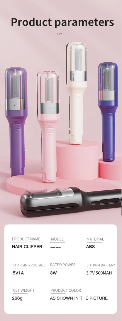 Professional Cordless Hair Ends Trimmer – Automatic Split Remover for Dry, Damaged, Brittle Hair in Women