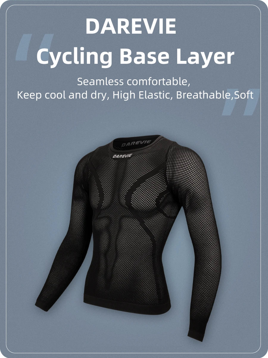 DAREVIE Cycling Base Layer - Seamless Compression Full Sleeve Underwear, Breathable MTB & Road Bike Vest (2023)