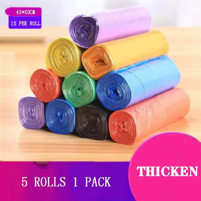 5 Rolls (100PCS) Disposable Trash Bags – Household Kitchen Garbage Bags for Storage & Cleaning