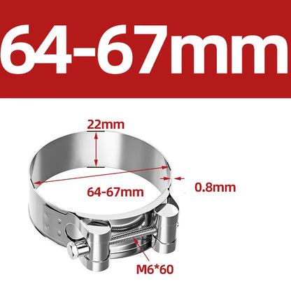 304 Stainless Steel Hose Clamp – Heavy Duty Adjustable Clip for Air, Water, Fuel Pipes & Motorcycle Exhaust Muffler Repair Tool