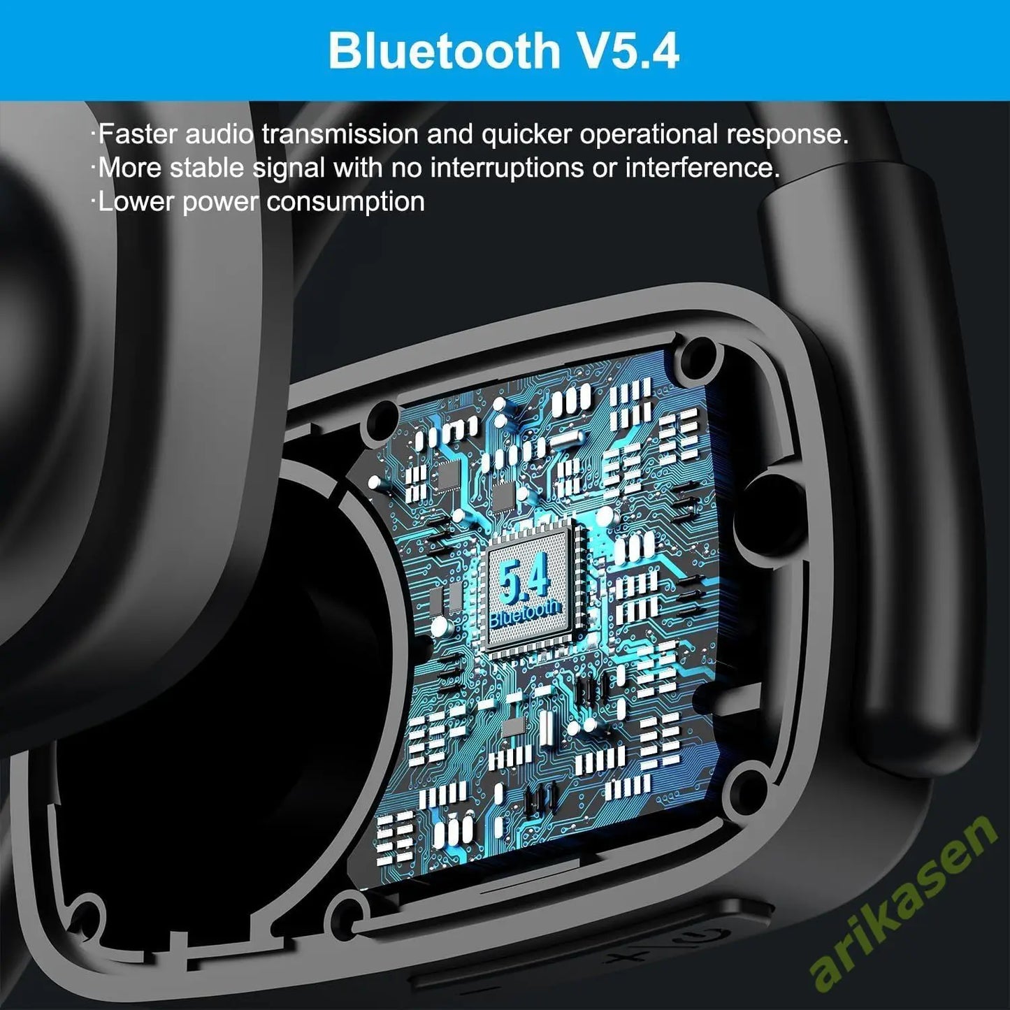 Bluetooth Headset with Microphone Boom – Noise Cancelling Open-Ear Wireless Headphones with Mute Button for Driving & Gym