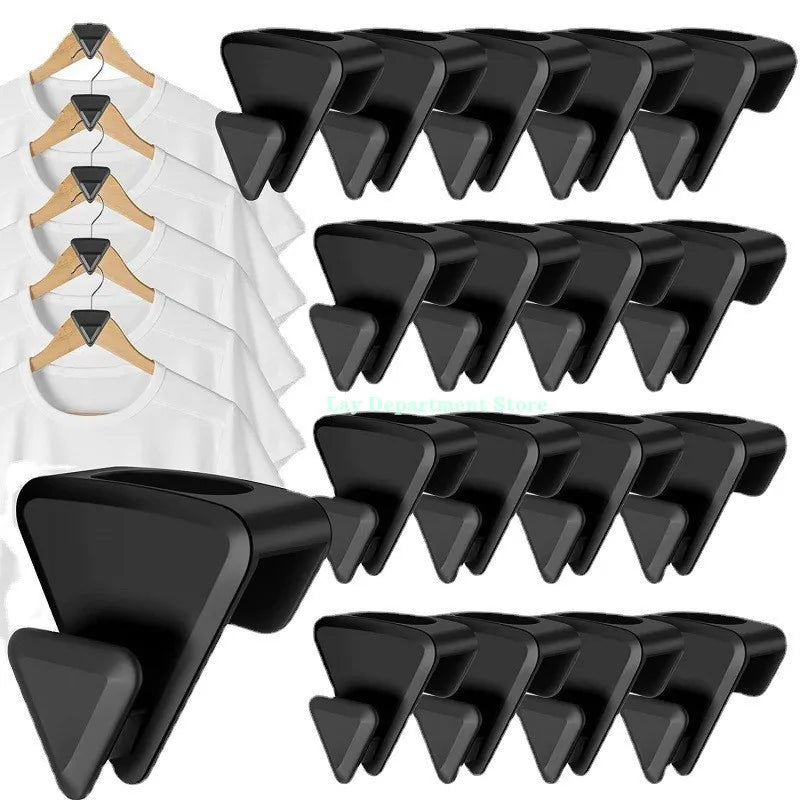 12pcs Closet Hangers Connector - Triangle Closet Extender Clips for Wardrobe Clothes Coat - Organizer Hanger Space Saving Hook
