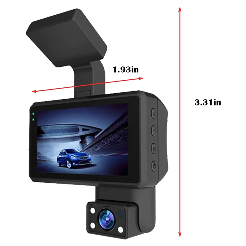 1080P HD Car Dash Camera - 3.0-Inch IPS DVR Driving Recorder with Loop Recording