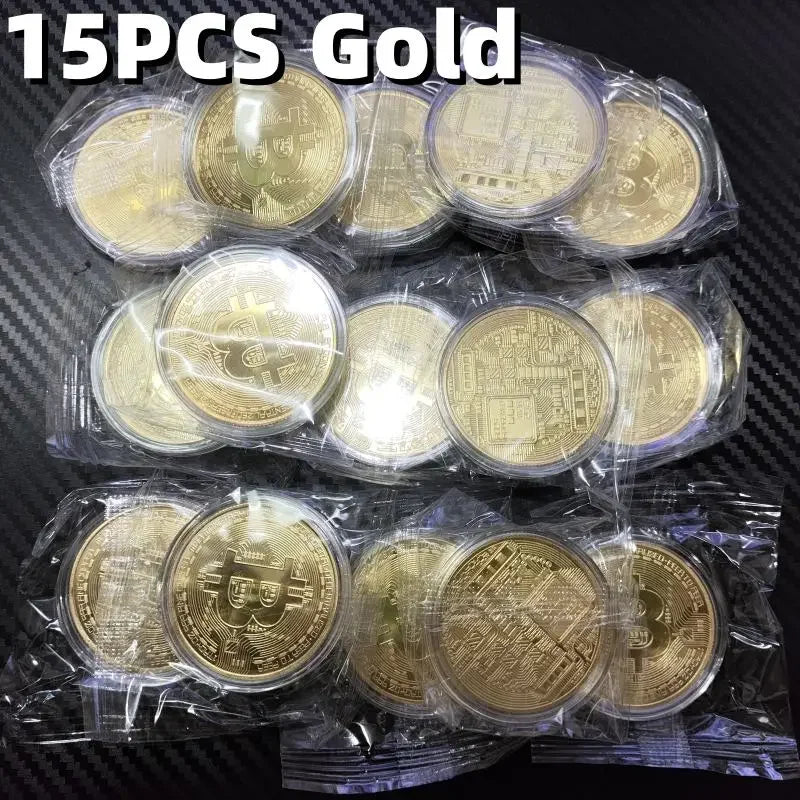 Casascius Bitcoin Commemorative Coin – Gold Plated BTC Metal Collector’s Edition with Protective Case