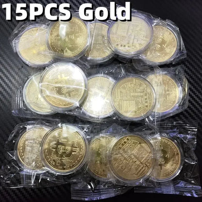 Casascius Bitcoin Commemorative Coin – Gold Plated BTC Metal Collector’s Edition with Protective Case