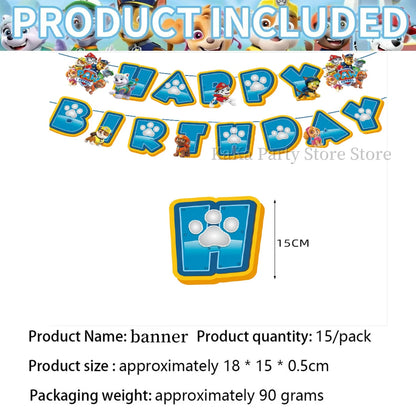 PAW Patrol Birthday Party Supplies Set – Tablecloth, Plates, Cups & Balloons Kids Party Decor for Birthday, Baby Shower & Favors