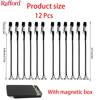 Rafford 12Pcs Model Painting Clip Set - Bendable Alligator Clips with Rubber Tips and Magnetic Base for Hobby Airbrush