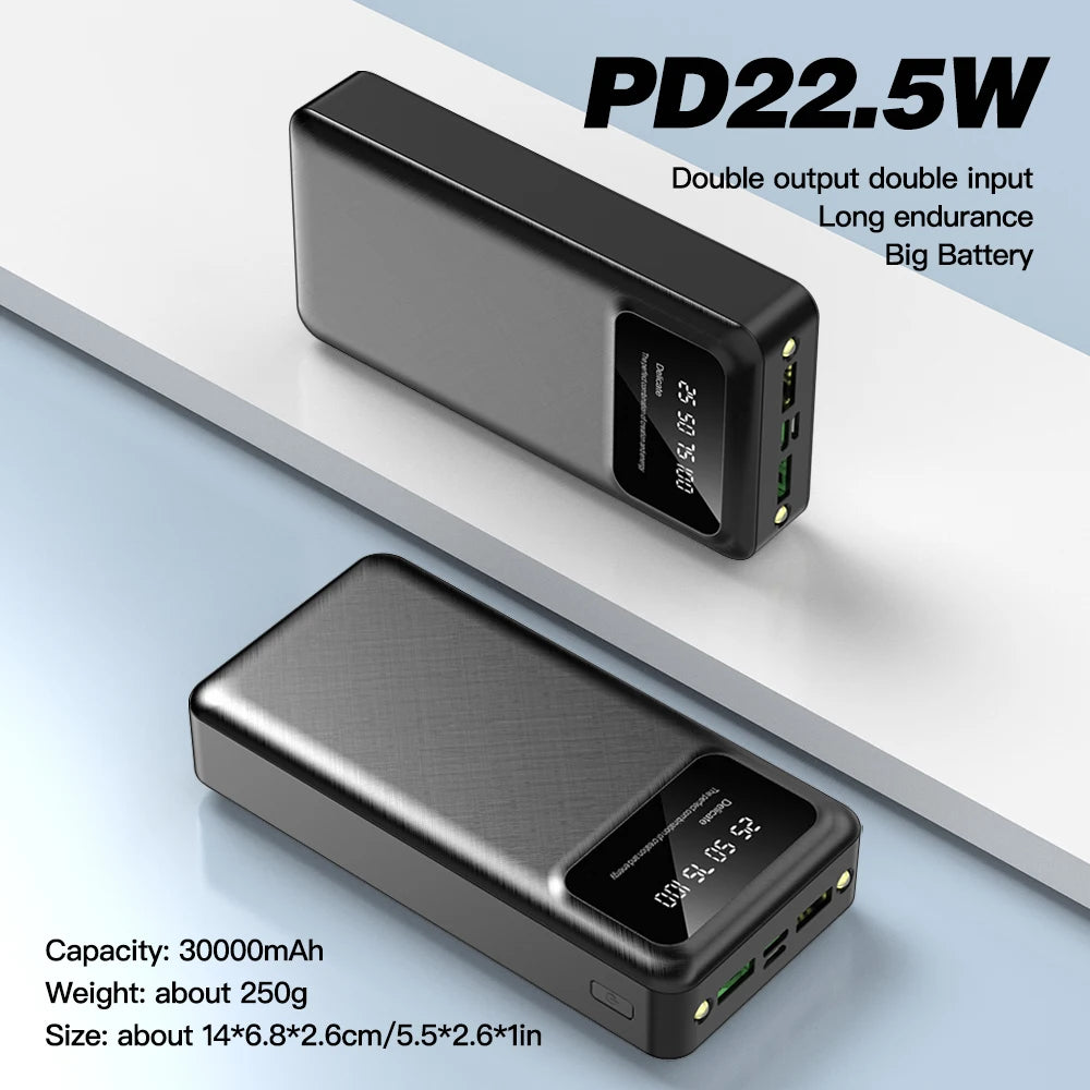 50000mAh Power Bank - Large Capacity Portable Battery Charger with LED Display USB Fast Charging for iPhone & Xiaomi