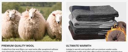 5 Pairs Merino Wool Hiking Socks for Men | Soft, Warm, Moisture-Wicking Winter Crew Socks for Indoor & Outdoor Wear