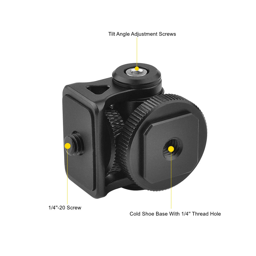 Minifocus Cold Shoe Monitor Holder – Adjustable 180° Tilt Mount for Camera Field Monitors & Microphones