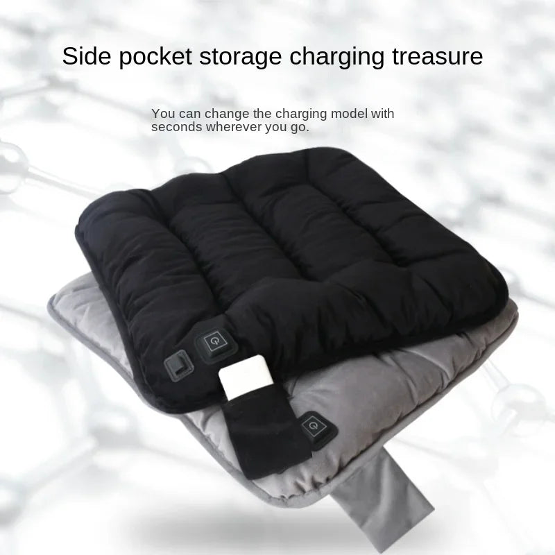 USB Graphene Heated Seat Cushion - Fast-Heating Car, Office and Home Chair Heating Pad for Everyday Comfort
