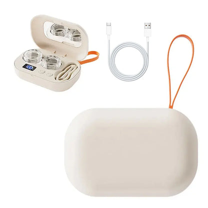 Rechargeable Portable Ultrasonic Contact Lens Cleaner Machine – Fits Soft, Colored, RGP & OK Lenses for Deep Cleaning & Eye Care