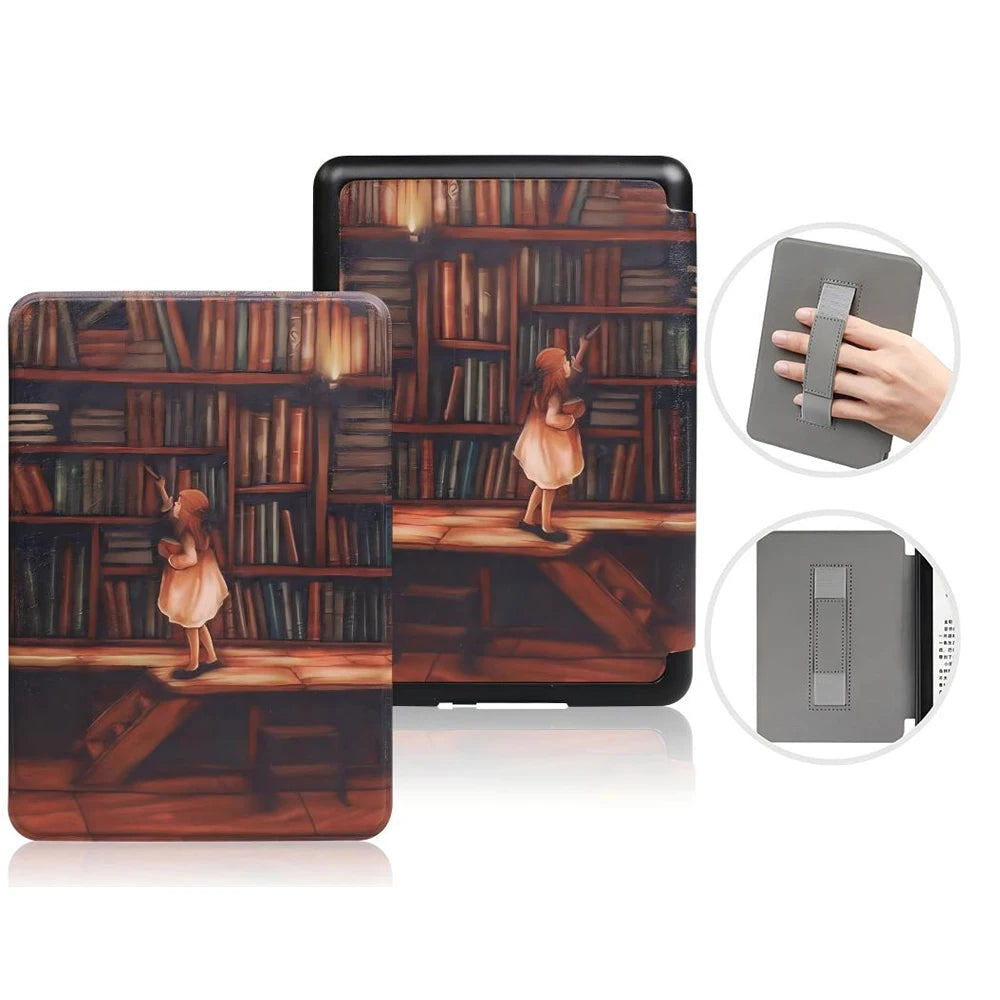 SA568B Leather Case for Kindle Paperwhite 12th Gen 2024 Signature Edition – 7-Inch Cover with Hand Strap & Auto Sleep