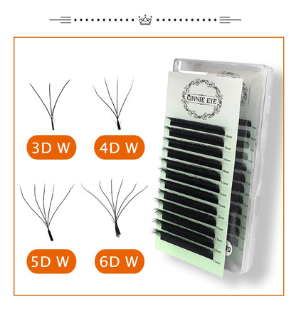 4D-5D W Eyelash Extension – Fluffy Volume Mink & Faux Mink Premade Fans, Dolly Hybrid 3D Lashes