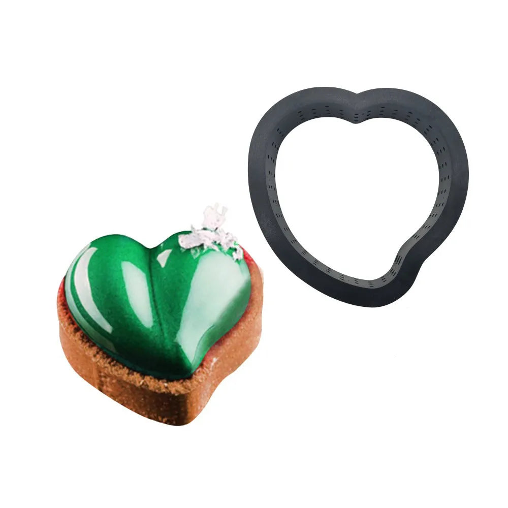 DIY Tart Ring Set: Perforated Cake Mold for French Desserts - Mousse Circle Cutter, Pastry Decorating Tools - Available in 4pcs, 6pcs, 8pcs, or 10pcs