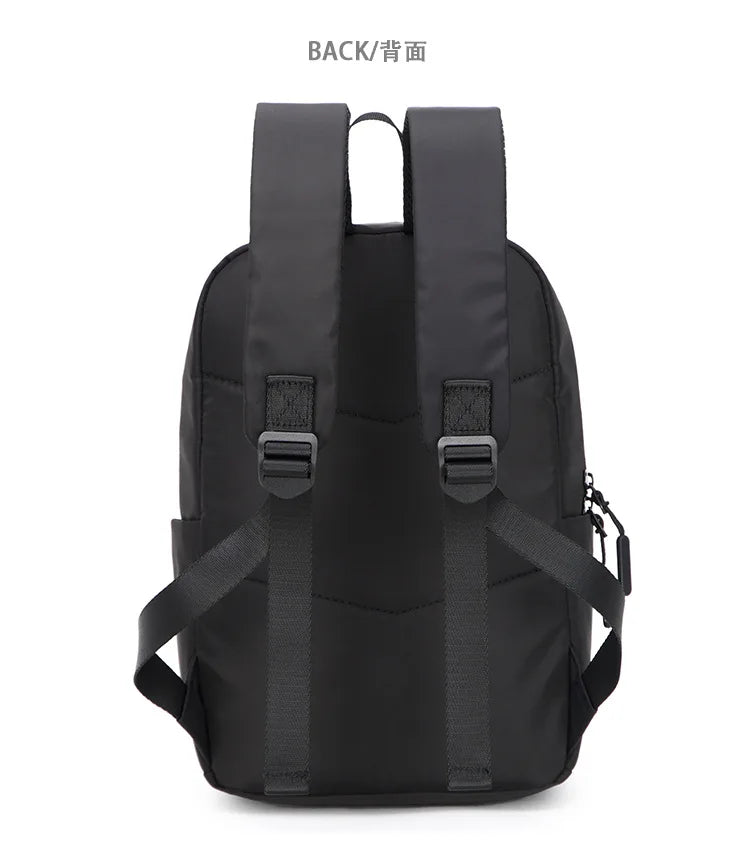 Mini Canvas Men’s Backpack – Black Rucksack, Waterproof School & Travel Bag