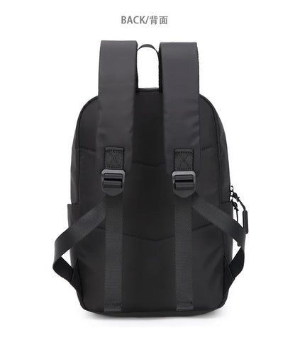 Mini Canvas Men’s Backpack – Black Rucksack, Waterproof School & Travel Bag
